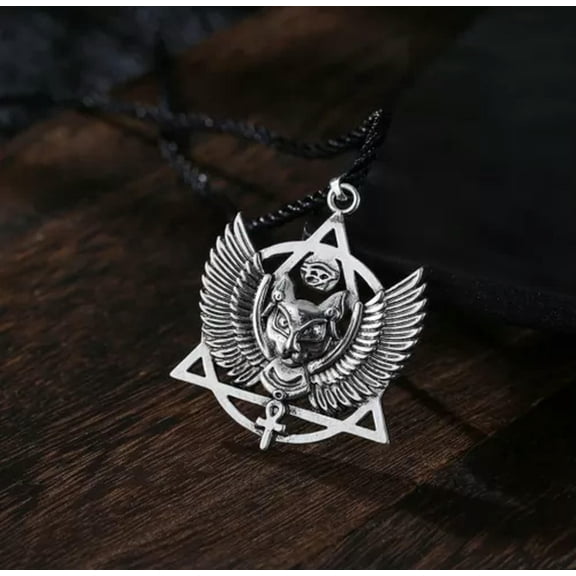 K-KED Ancient Egyptian Cat Ankh Pendant Necklace
