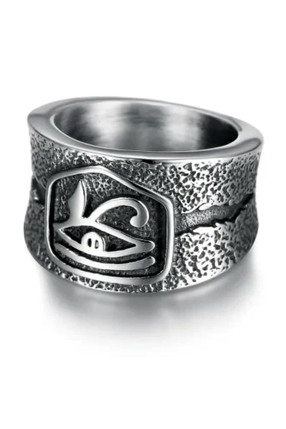 Ancient Egyptian Culture Horus Eye Stainless Steel Polished Rings Size 7-13-11