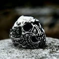 thumbnail image 1 of K-KED Angel Wings Cross Mask Skull Ring Stainless Steel Men's Delicate Jewelry Biker Punk Ring-8, 1 of 6