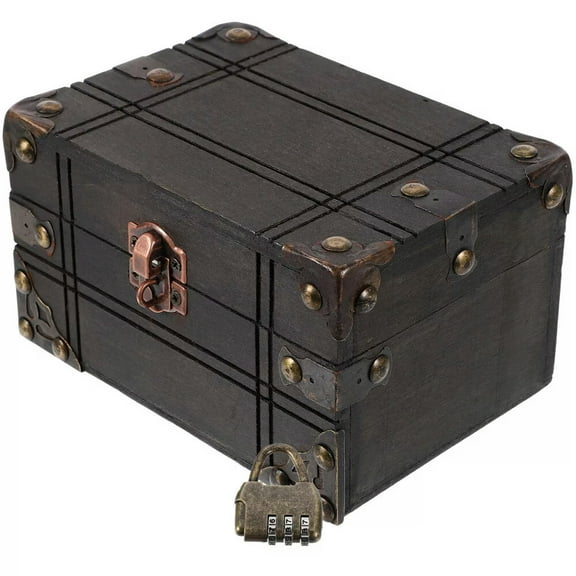 K-KED Antique Treasure Chest Delicate Jewelry Case Photo Prop Retro Storage Boxes
