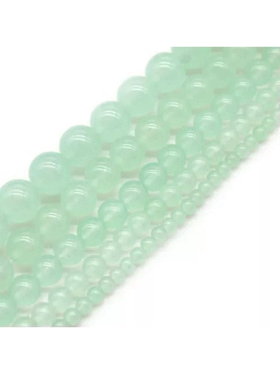 Apple Green Jade Spacer Loose Smooth Round Bead 15" strand4 6 8 10 12mm Jewelry-12 mm