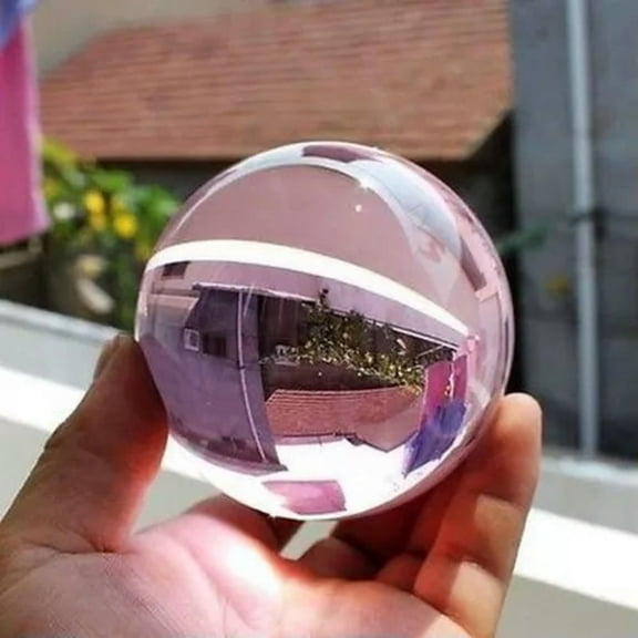 K-KED Asian Rare Natural Quartz Clear Magic Crystal Healing Ball Sphere 40mm-PINK