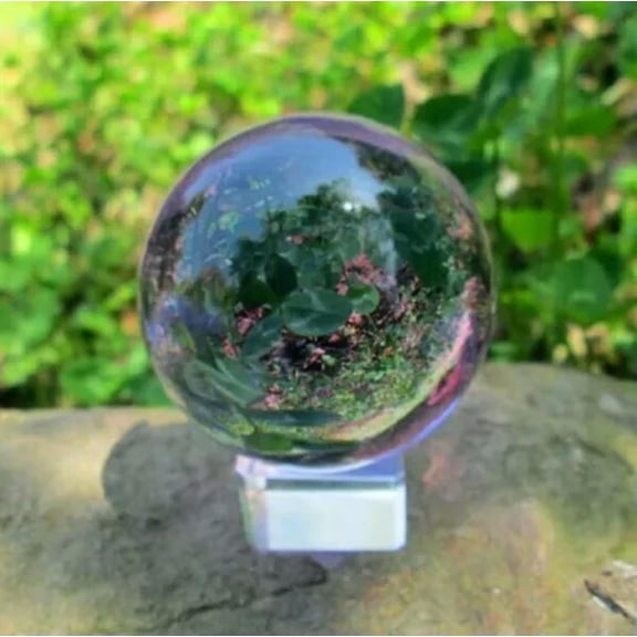 K-KED Asian Rare Natural Quartz Clear Magic Crystal Healing Ball Sphere 40mm-WHITE