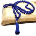 thumbnail image 1 of K-KED BLUE JADE 8MM MALA ROSARY 108 PRAYER BEAD NECKLACE MEDITATION YOGA MALA TASSEL, 1 of 3