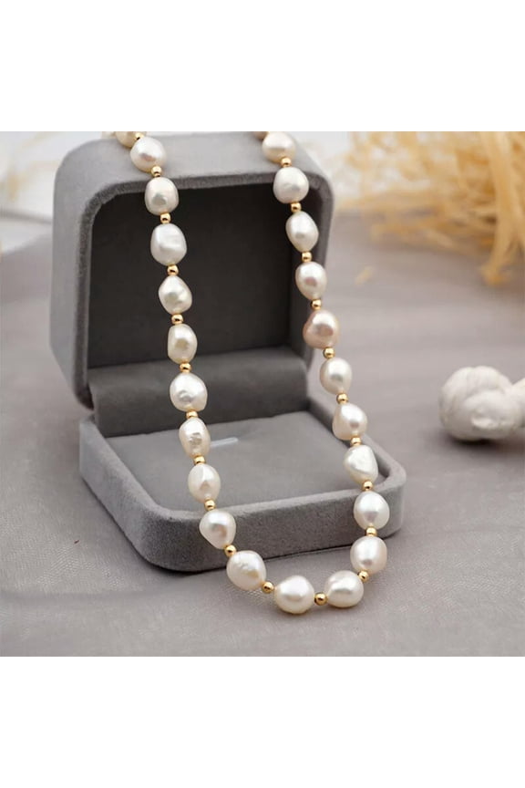 Baroque Freshwater Pearl Necklace Irregular Pearl Wedding Necklace Sweater Chain