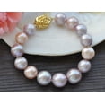 thumbnail image 1 of K-KED Beautiful 8" 14mm Pink Lavender Round Keshi Edison Pearl Bracelet, 1 of 3