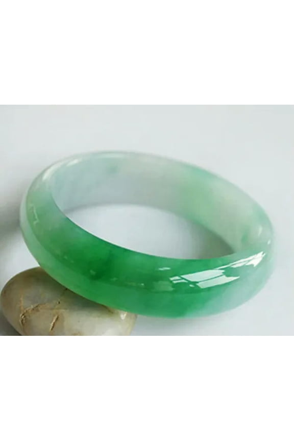 Beautiful Natural Green Jade Jadeite Gemstone Bangle Bracelet 56-64mm Jewelry-52-53mm