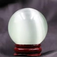 thumbnail image 1 of K-KED Beautiful Rare Natural Cat's Eye Stone Balls Quartz Crystal Reiki Healing Sphere-40 mm-White, 1 of 6