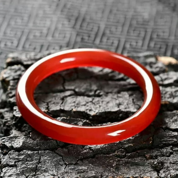 K-KED Beauty Natural Red Jade Jadeite Gemstone Bangle Bracelet 56-62mm Jewelry-58-60 mm