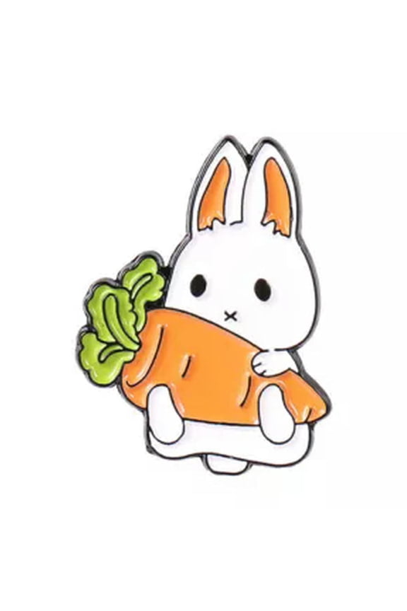 Big-eared Rabbit Enamel Pins Custom Cute Docile Animals Brooch Lapel Badge Gifts-3
