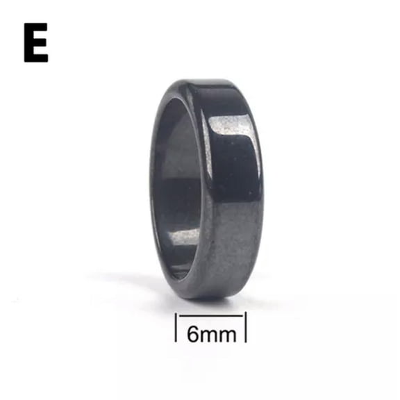 K-KED Black Hematite Magnetic Healing Ring Band Women Men Delicate Jewelry Accesseries #6-12-Flat(6T)-9