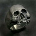 thumbnail image 1 of K-KED Black Horror Skull Ring Men's Punk Vintage Skull Ring Biker Delicate Jewelry Halloween-13-01# ANTIQUE-PEWTER, 1 of 9
