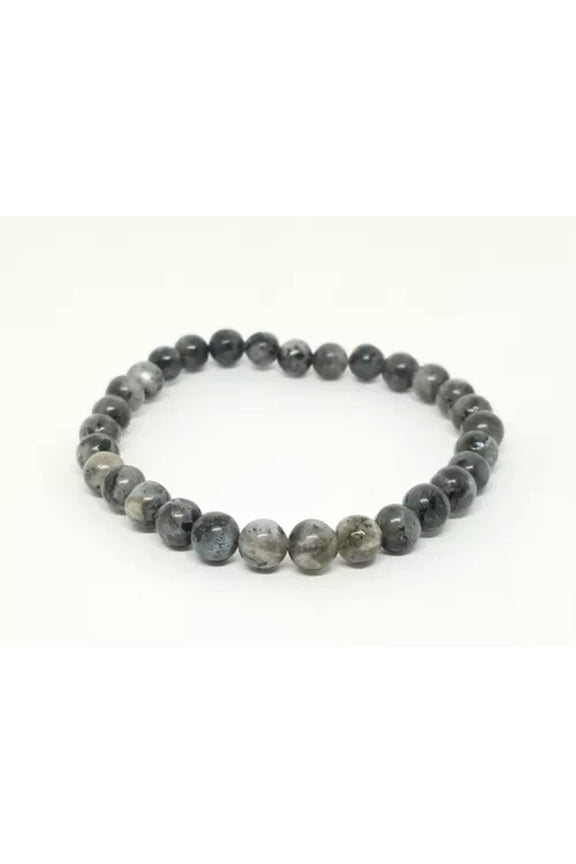 Black Labradorite Round Bead Bracelet Crystal Powerful Grounding Natural 7.5"-8 mm