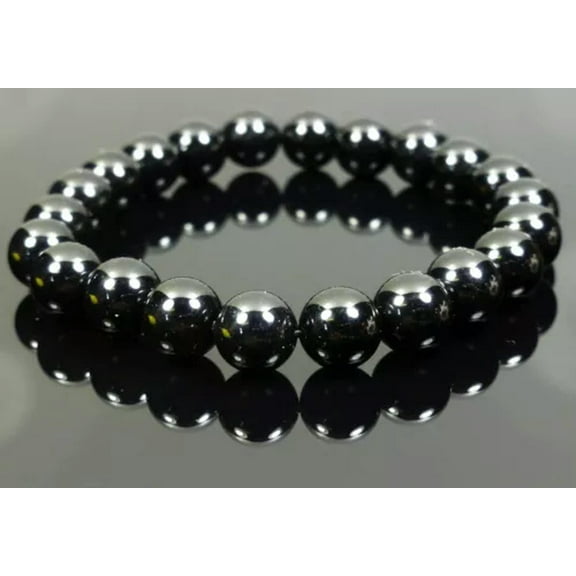 K-KED Black Tourmaline Natural Gemstone Bracelet Therapeutic 4mm, 6mm, 8mm, 10mm-4 mm