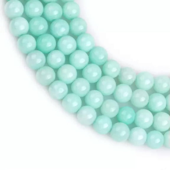 K-KED Blue Amazonite Stone Round Beads For Delicate Jewelry Making Strand 15" 6mm 8mm 10mm -6 mm