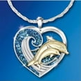 thumbnail image 1 of K-KED Blue Cystal Dolphin Pendant Necklace Love Heart Delicate Jewelry Sweater Chain Women Gift, 1 of 6