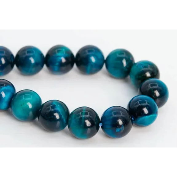 K-KED Blue Green Tiger Eye Beads Grade AAA Round Gemstone Loose Beads 3-4/6/7-8/10MM-8mm-Half Strand