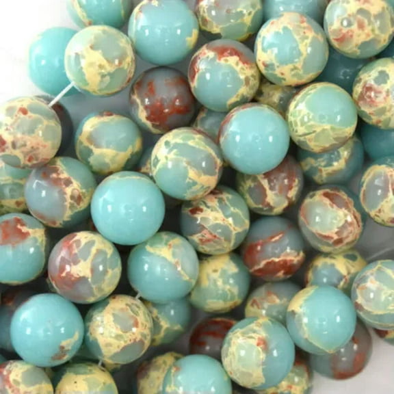 K-KED Blue Sea Sediment Jasper Round Beads 15" 4mm 6mm 8mm 10mm -10 mm