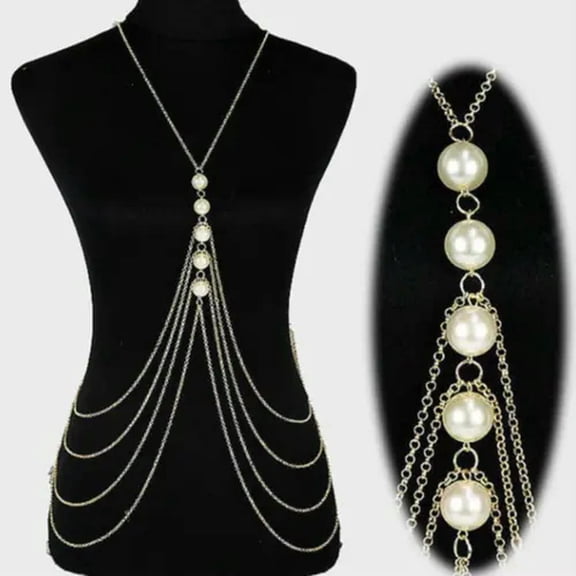 K-KED Body Chain Delicate Jewelry Harness Necklace Rhinestone Bra Bikini Chest Women Accessory-Silver