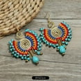 thumbnail image 1 of K-KED Bohemian Ethnic Style Earrings Hand Woven Earrings women's Long Style-1, 1 of 8