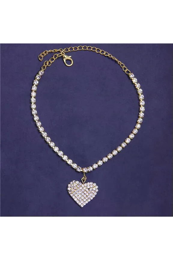 Boho Women Heart Crystal Anklet Foot Chain Silver Beach Ankle Bracelet Jewelry-#2