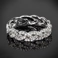 thumbnail image 1 of K-KED Braided Cubic Zircon Ring Fashion 925 Silver Filled Party Delicate Jewelry Sz 6-10-8, 1 of 6