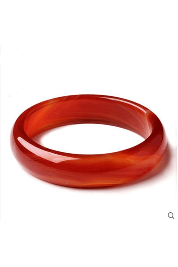 Brazilian Red Agate Bracelet Women's Ice Jade Chalcedony Crystal Bracelet-58-60mm-red