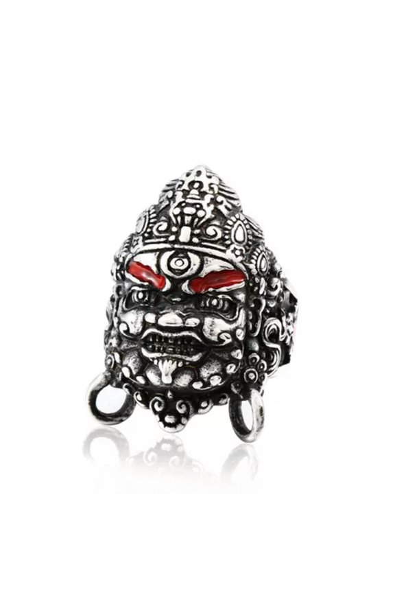 Buddhism Arhat Black Myth WuKong Yamantaka Ring Stainless Steel Men's Biker Ring-9-B