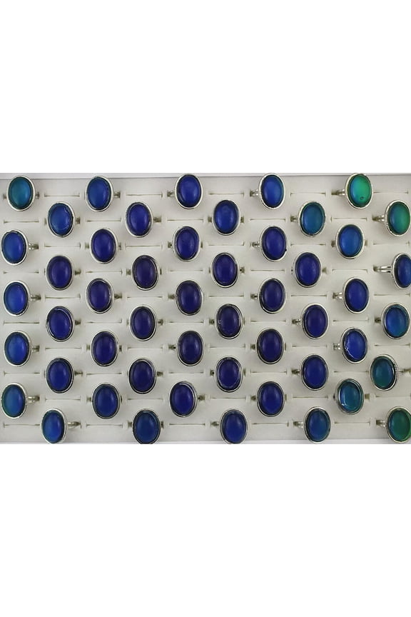 Bulk Lots 32pcs Fashion Oval Change Color Mood Ring Wholesale Lots Alloy Rings