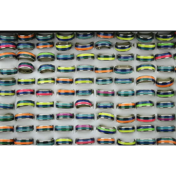 K-KED Bulk Lots 32pcs Lady Variety Change Color Mood Ring Wholesale Rings Free P