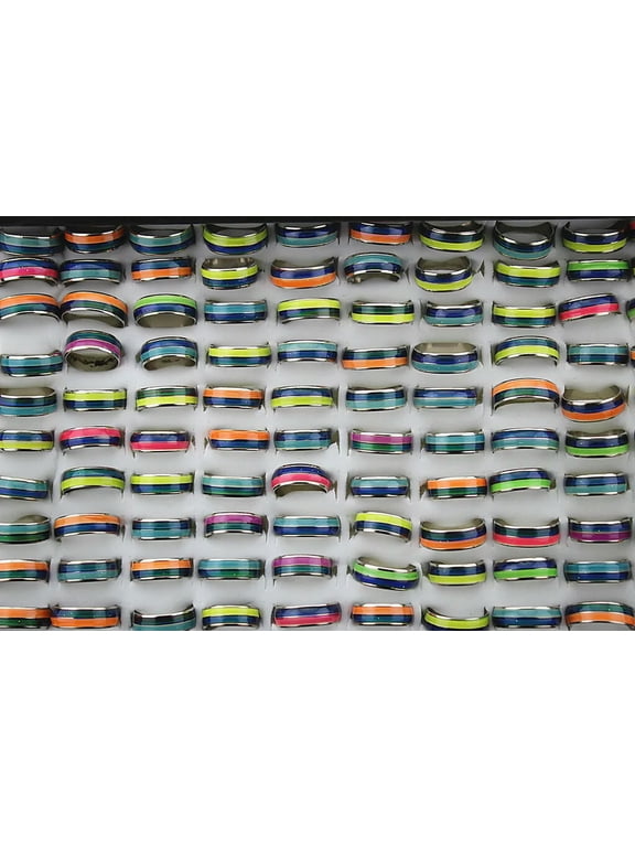 Bulk Lots 32pcs Lady Variety Change Color Mood Ring Wholesale Rings Free P
