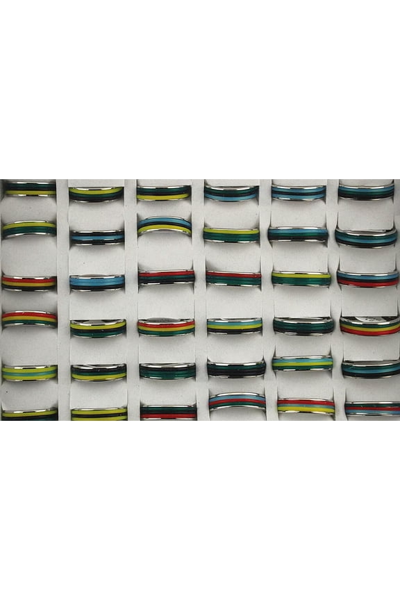 Bulk Lots 32pcs Mixed Men's Stainless Steel Delicate Jewelry Rubber Party Fashion Rings