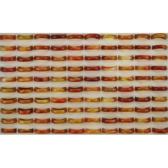 K-KED Bulk Lots 32pcs Mixed Natural Stone Red Agate Rings Lady Delicate Jewelry Wholesale Ring