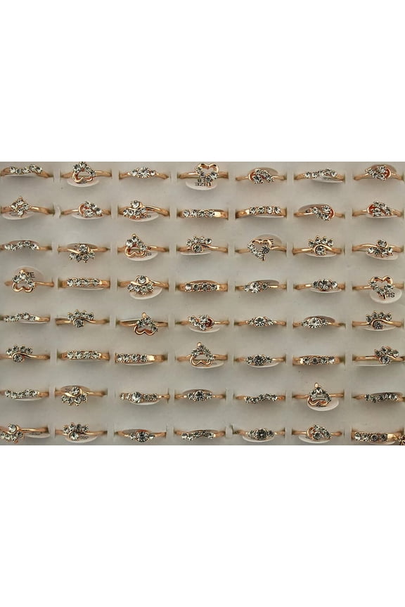 Bulk Lots 32pcs Mixed Style Women Cute Filled Rhinestone Ring Wholesale Rings