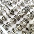 thumbnail image 1 of K-KED Bulk lots 50pcs Animal Design Punk Rocker Ring Lion Dragon Turtle Hedgehog Chain, 1 of 7