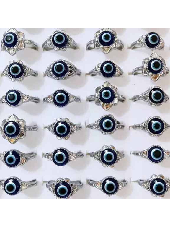Bulk lots 50pcs/lot Evil Devil's Eye Ring Hip hop Goth Vintage Silver Alloy Ring