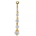 thumbnail image 1 of K-KED Butterfly Belly Button Bar Barbell Drop Dangle Body Piercing Navel Ring Bar Gift-Gold, 1 of 6