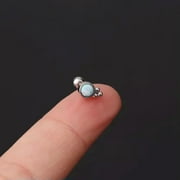 K-KED Cartilage Earrings Stud Rook Piercing Opal Gem Ball Flat Back Tragus Nose Helix-3# Light Blue Opal