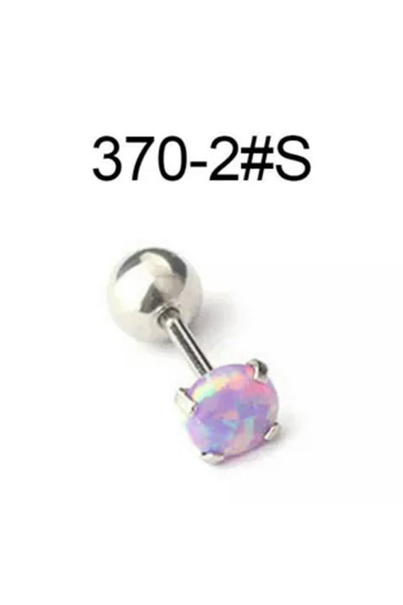 Cartilage Earrings Stud Rook Piercing Opal Gem Ball Flat Back Tragus Nose Helix!-3702#S-3mm