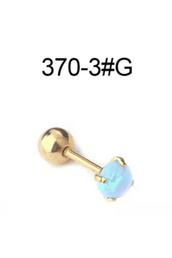 Cartilage Earrings Stud Rook Piercing Opal Gem Ball Flat Back Tragus Nose Helix!-3703#G-2mm