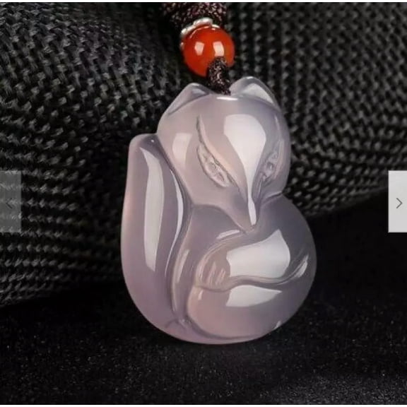 K-KED Carved Jade Cat Natural Green Necklace Amulet Jadeite Delicate Jewelry Pendant Gifts [Pin