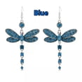 thumbnail image 1 of K-KED Charm Dragonfly Earrings Colorful Rhinestone Drop Earrings Delicate Jewelry Party Gift-Blue, 1 of 6