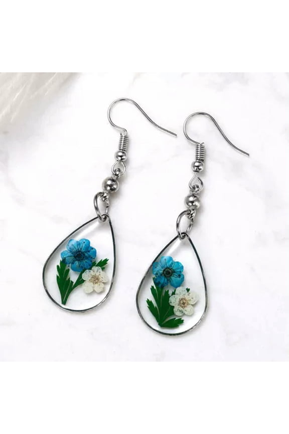 Charm Flower Crystal Earrings Dangle Drop Ear Clip Women Delicate Jewelry Gifts A Pair-Style 3