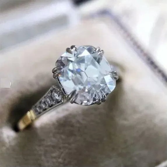 K-KED Charm Wedding Band 14k Gold Plated Rings Cubic Zirconia Delicate Jewelry Size 6-10-8