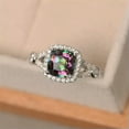 thumbnail image 1 of K-KED Charm Women Party Cubic Zirconia 925 Silver Rings Delicate Jewelry Wedding Gift Size 6-10-9-Silver, 1 of 9