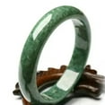 thumbnail image 1 of K-KED Chinese Beautiful Genuine Natural Green Jade Gems Bangle Beauty Bracelet-63-64, 1 of 6