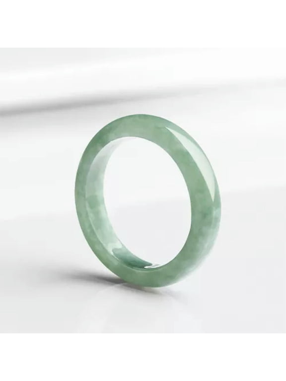 Chinese Natural Jade Ring Couple Ring Jade Women Men Ring-19mm