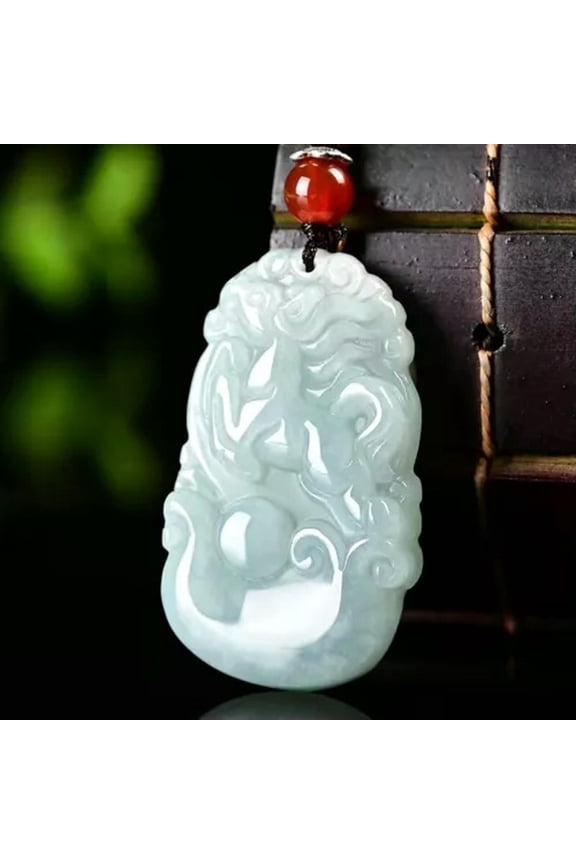 Chinese Natural Jadeite Jade Pendant Twelve Zodiac Animal Pendant Women Men-Horse