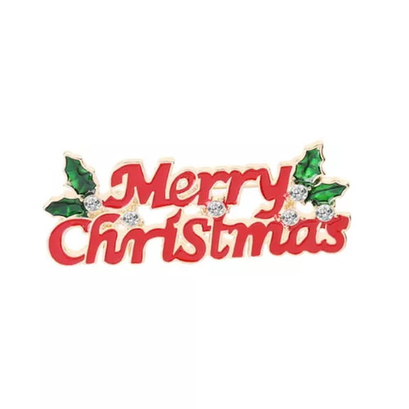 K-KED Christmas Brooch Badge Rhinestone Crystal Enamel Brooch Pin Xmas Tree Santa Gift-D