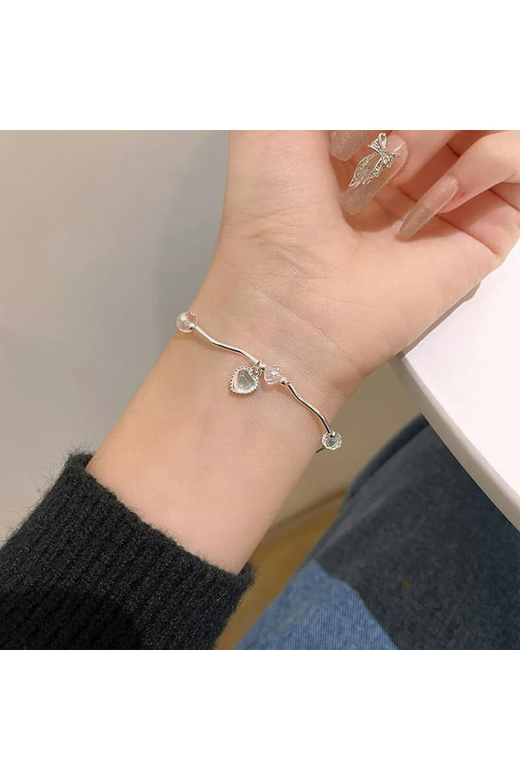 Colorful Love Heart Bracelet Female Fairy Wave Sweet Adjustable Hand Decorati:yq